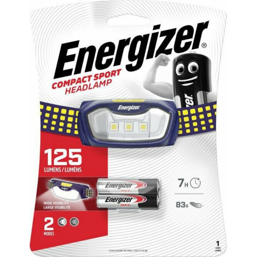 Energizer S18565 Φακός Κεφαλής LED Αδιάβροχος IPX4 με Μέγιστη Φωτεινότητα 125lm Vision HD+ Led Headlight Green