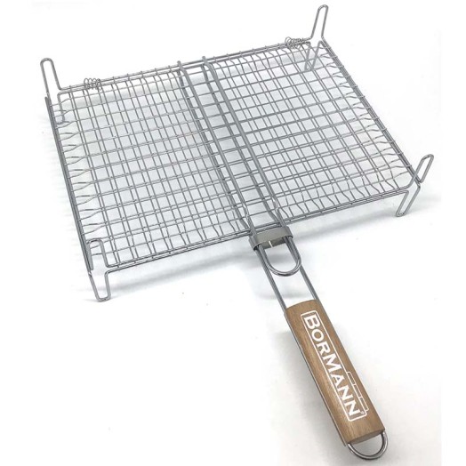 Bormann BBQ1011 Διπλή Inox σχάρα Ψησίματος με πόδια 35x25cm - 033301